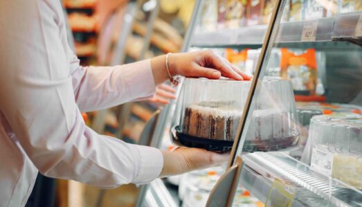 Commercial display fridge inside a food retail business